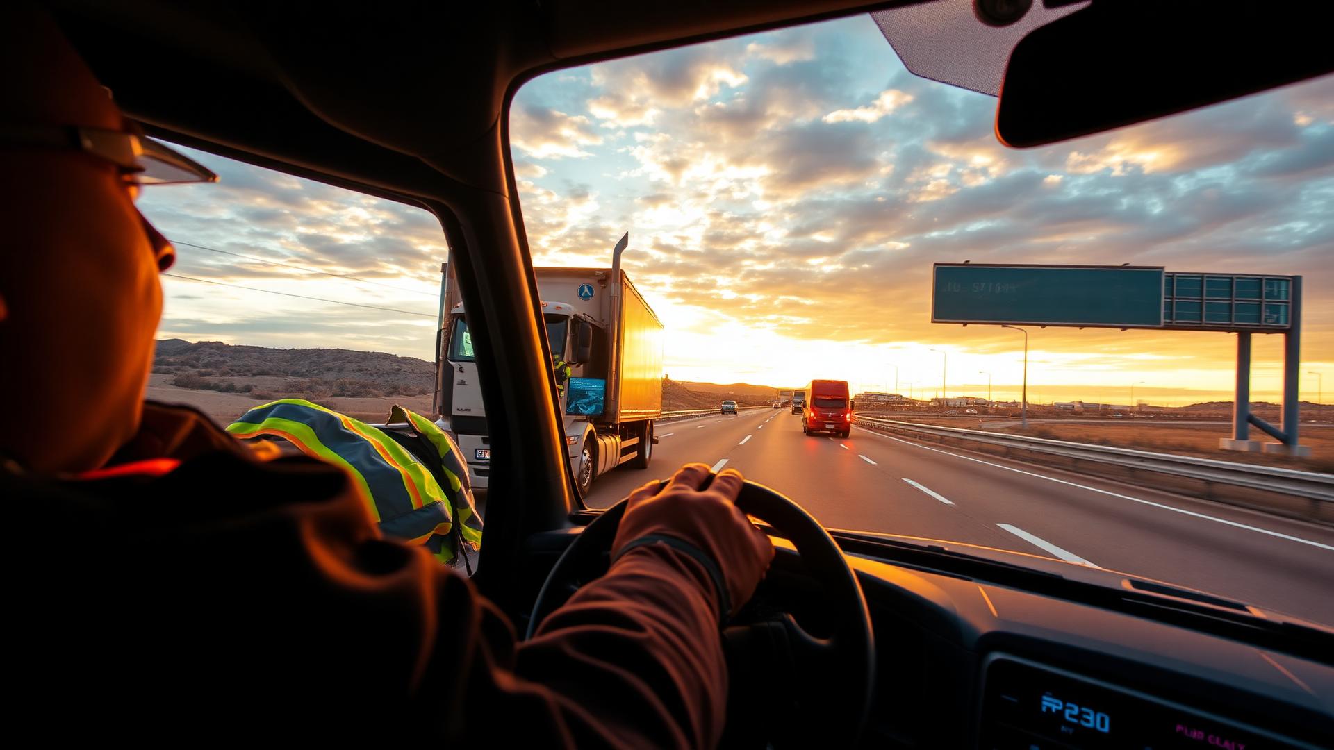 Motorista conduzindo com segurança